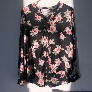 PERSAYA- long sleeve floral shirt